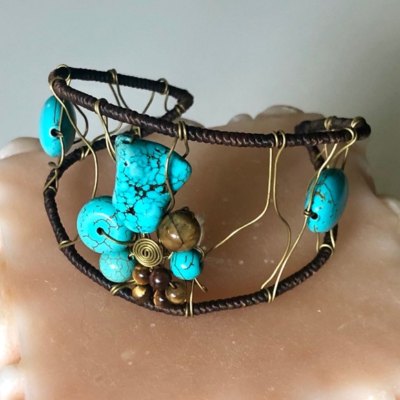 Turquoise & Tigers Eye Bracelet - Picture 7 of 8